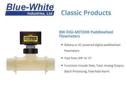 Blue White Bw Digi Flowmeter