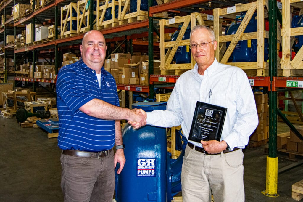 Ron Bowen Accepts Gorman-Rupp Sales Award