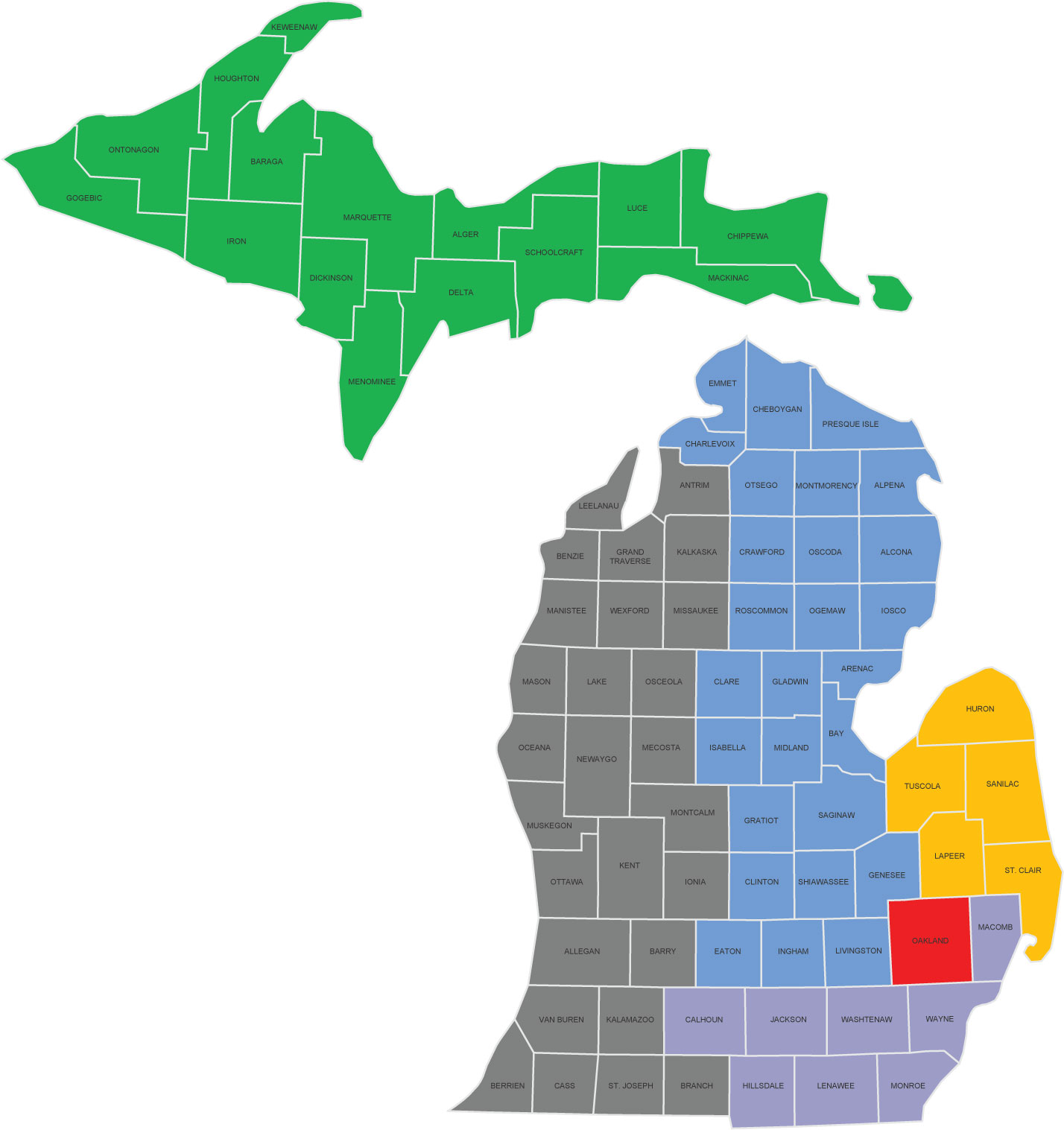 Michigan - Industrial Territory Map