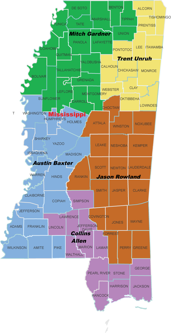 Mississippi - Industrial Territory Map