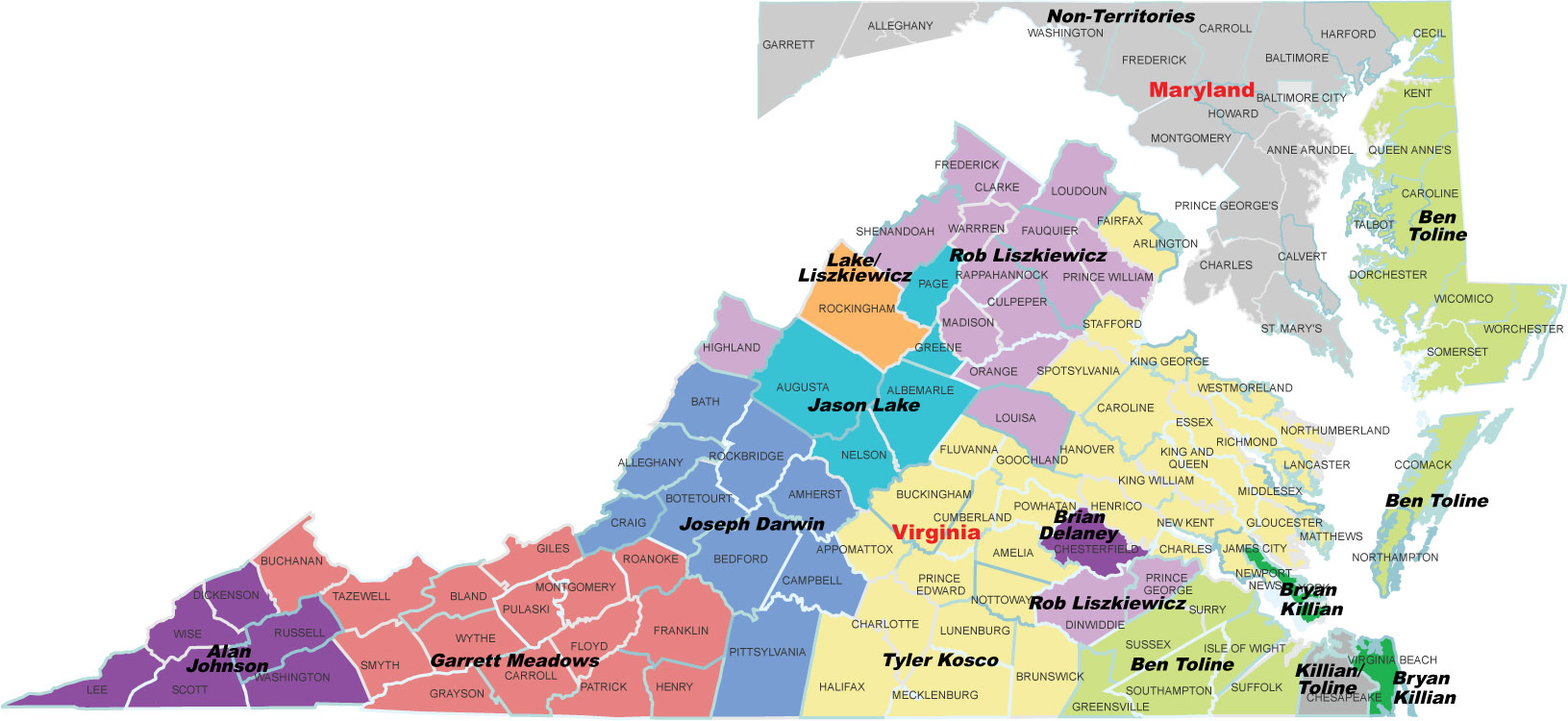 Virginia - Industrial Territory Map